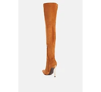 jaynetts stretch suede micro over the knee boots