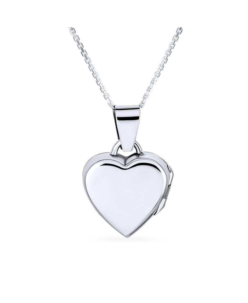Bling Jewelry Small Cz Carved Floral Flower Initial Heart Shape Photo Locket Hold Pictures Sterling Silver Lockets Necklace Pendant
