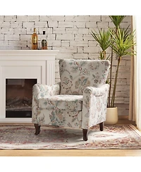 Ewert Comfy Floral Fabric Pattern Armchair with Wingback Design