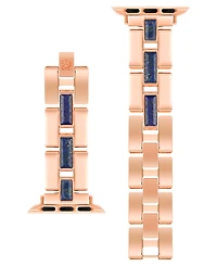 Anne Klein Women's Rose Gold-Tone Alloy Metal Bracelet with Genuine Blue Lapis designed for Apple Watch 42mm (Series 1-3 only) & 44/45/46/49mm (Ultra