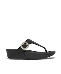 FitFlop Women's Lulu Crystal-Buckle Leather Toe-Post Sandals