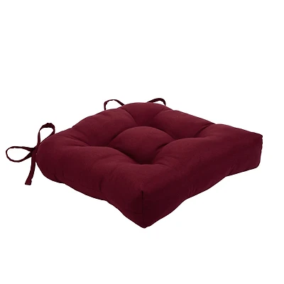 Kate Aurora Country Living Plush Solid Colored Farmhouse Reversible Chair Cushions/Pads With Tear Proof Ties