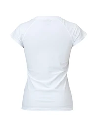 Ladies White Half Zip Ss Rash Top
