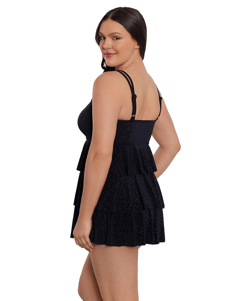 Longitude by Mimi Flamingo Women's Triple Tier Swim Dress