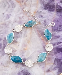 Barse Luna Genuine Blue Apatite Abstract Line Bracelet