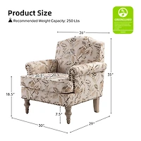 Lakeydra Farmhouse Style Armchair with Pattern Design