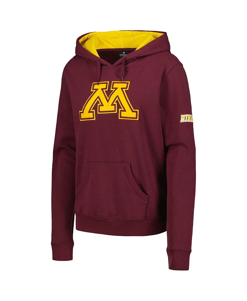 Women's Stadium Athletic Maroon Minnesota Golden Gophers Big Logo Pullover Hoodie