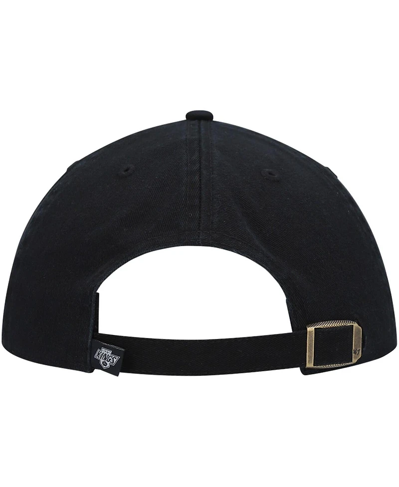 Men's '47 Brand Black Los Angeles Kings Team Clean Up Adjustable Hat