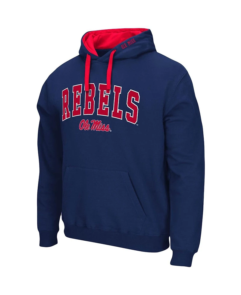 Men's Colosseum Navy Ole Miss Rebels Big and Tall Arch Logo 2.0 Pullover Hoodie