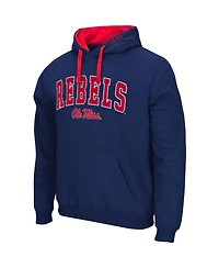 Men's Colosseum Navy Ole Miss Rebels Big and Tall Arch Logo 2.0 Pullover Hoodie