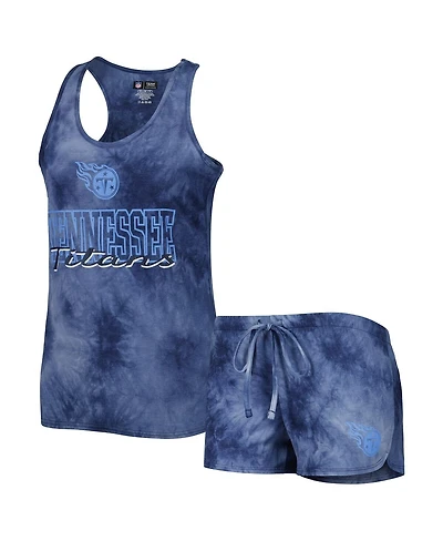 Women's Concepts Sport Navy Tennessee Titans Billboard Scoop Neck Racerback Tank and Shorts Sleep Set