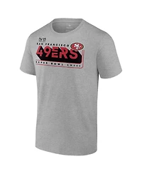 Men's Fanatics Heather Gray San Francisco 49ers 2023 Nfc Champions Two-Sided Roster Big and Tall T-shirt