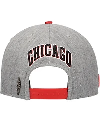 Men's Pro Standard Gray, Red Chicago Bulls Classic Logo Two-Tone Snapback Hat