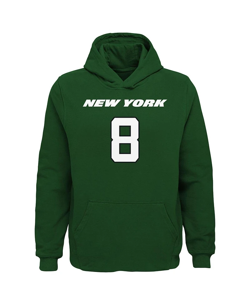 Big Boys Aaron Rodgers Green New York Jets Mainliner Player Name and Number Pullover Hoodie