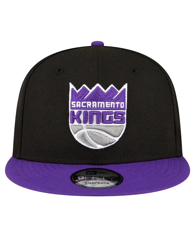 Men's New Era Black, Purple Sacramento Kings Official Team Color 2Tone 9FIFTY Snapback Hat