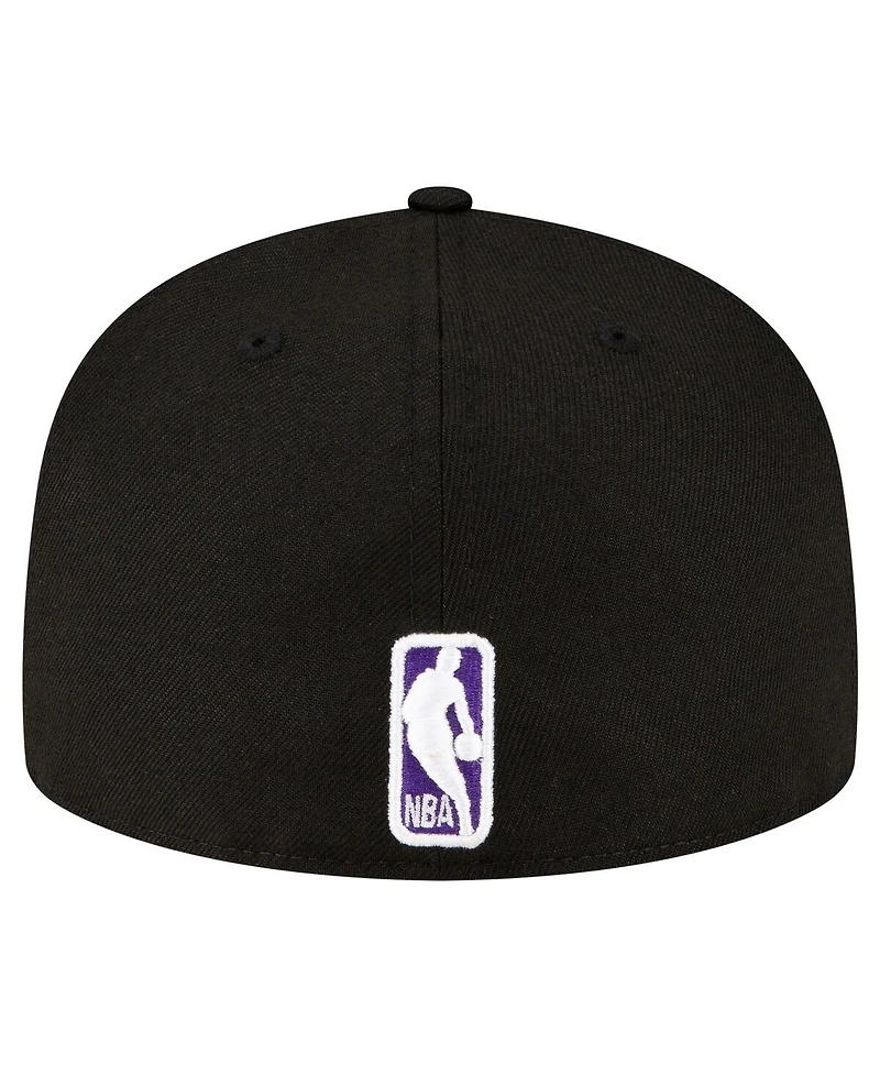 Men's New Era Black Sacramento Kings 59FIFTY Fitted Hat