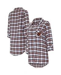 Women's Concepts Sport Navy Chicago Bears Sienna Plaid Full-Button Long Sleeve Nightshirt