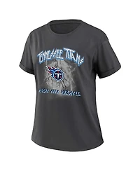 Women's Wear by Erin Andrews Charcoal Tennessee Titans Boyfriend T-shirt