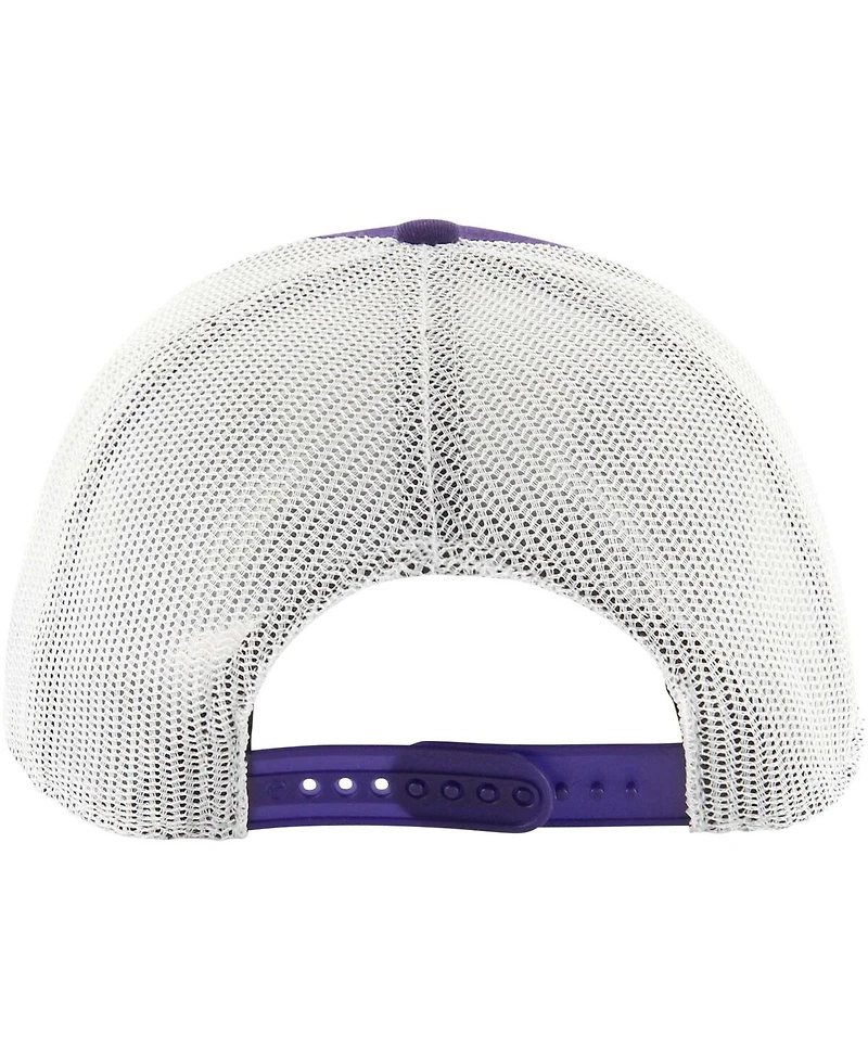Men's '47 Brand Purple Los Angeles Lakers Semi Patch Trucker Adjustable Hat