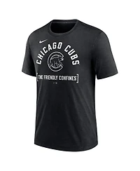 Men's Nike Heather Black Chicago Cubs Swing Big Tri-Blend T-shirt