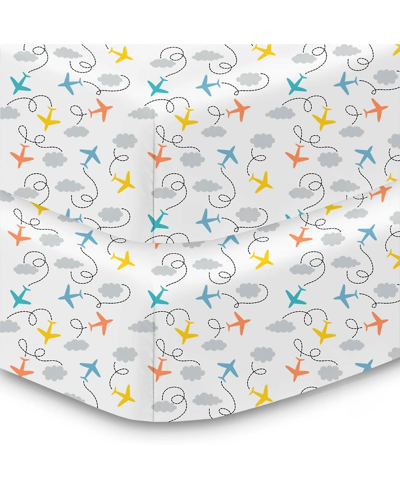 Halo Dream Inc. Cotton Percale Fitted Sheet, For 52" x 28" Crib & Toddler Bed Mattress (2-Pack)