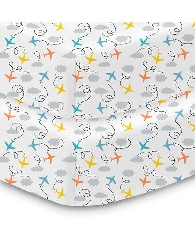 Halo Dream Inc. Cotton Percale Fitted Sheet, For 52" x 28" Crib & Toddler Bed Mattress (2-Pack)