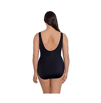 Longitude by Mimi Flamingo Women's 7-Fold Fan Tank One-Piece Swimsuit