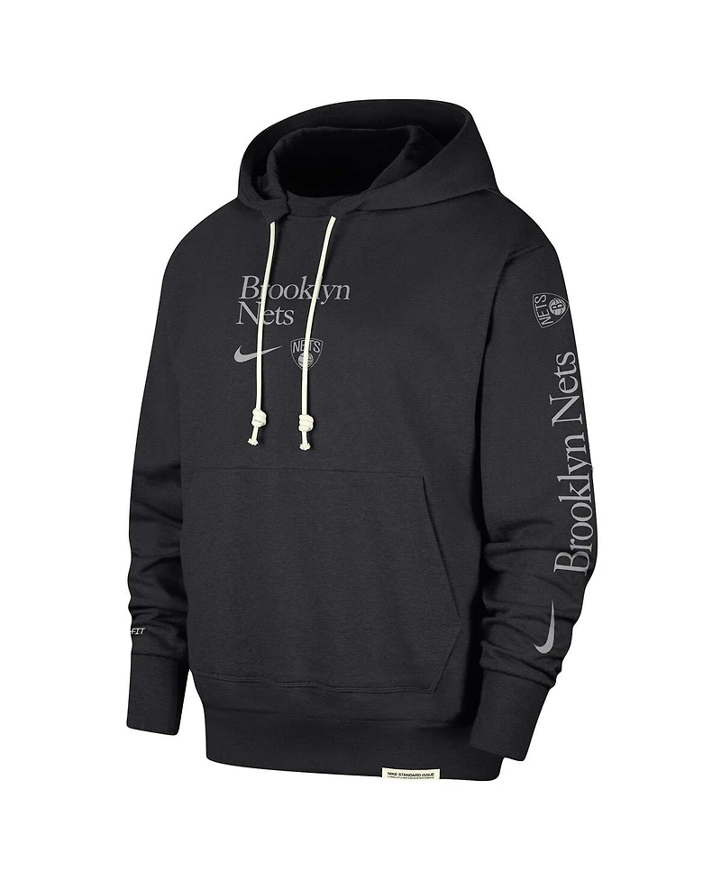 Men's Nike Black Brooklyn Nets Authentic Performance Pullover Hoodie