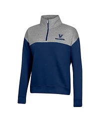 Women's Champion Navy Villanova Wildcats Color-Blocked Quarter-Zip Sweatshirt