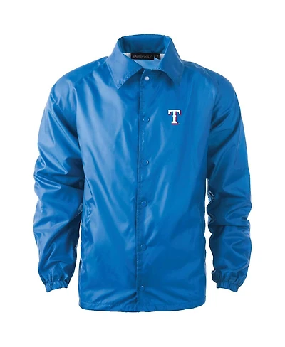 Men's Dunbrooke Royal Texas Rangers Coach's Raglan Full-Snap Windbreaker Jacket