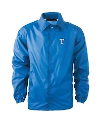 Men's Dunbrooke Royal Texas Rangers Coach's Raglan Full-Snap Windbreaker Jacket