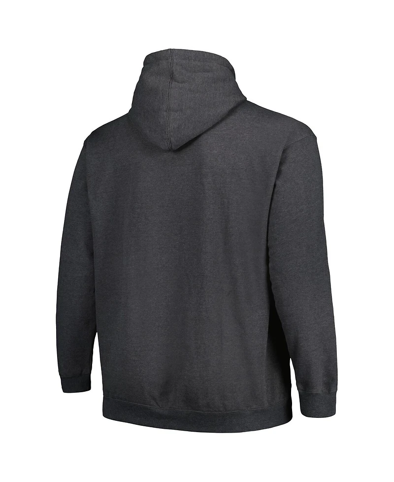 Men's Fanatics Heather Charcoal Seattle Seahawks Big and Tall Pullover Hoodie