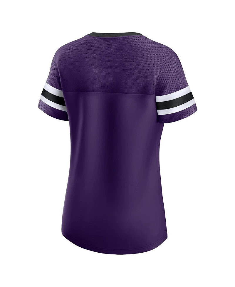 Women's Fanatics Purple Baltimore Ravens Plus Size Original State Lace-Up T-shirt