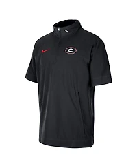 Men's Nike Black Georgia Bulldogs Coaches Half-Zip Short Sleeve Jacket