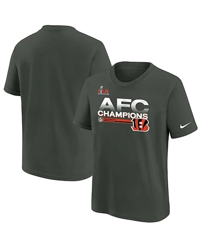 Big Boys Nike Anthracite Cincinnati Bengals 2021 Afc Champions Locker Room Trophy Collection T-shirt