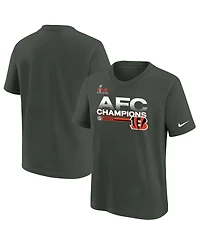 Big Boys Nike Anthracite Cincinnati Bengals 2021 Afc Champions Locker Room Trophy Collection T-shirt