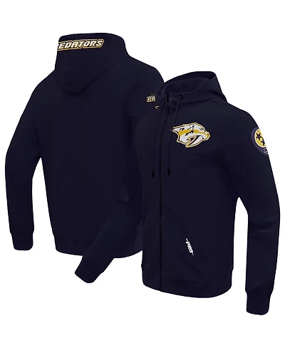 Men's Pro Standard Navy Nashville Predators Classic Chenille Full-Zip Hoodie Jacket