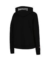 Women's Pro Standard Black New England Patriots Animal Print Fleece Pullover Hoodie