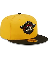Men's New Era Yellow Bradenton Marauders Authentic Collection 59FIFTY Fitted Hat