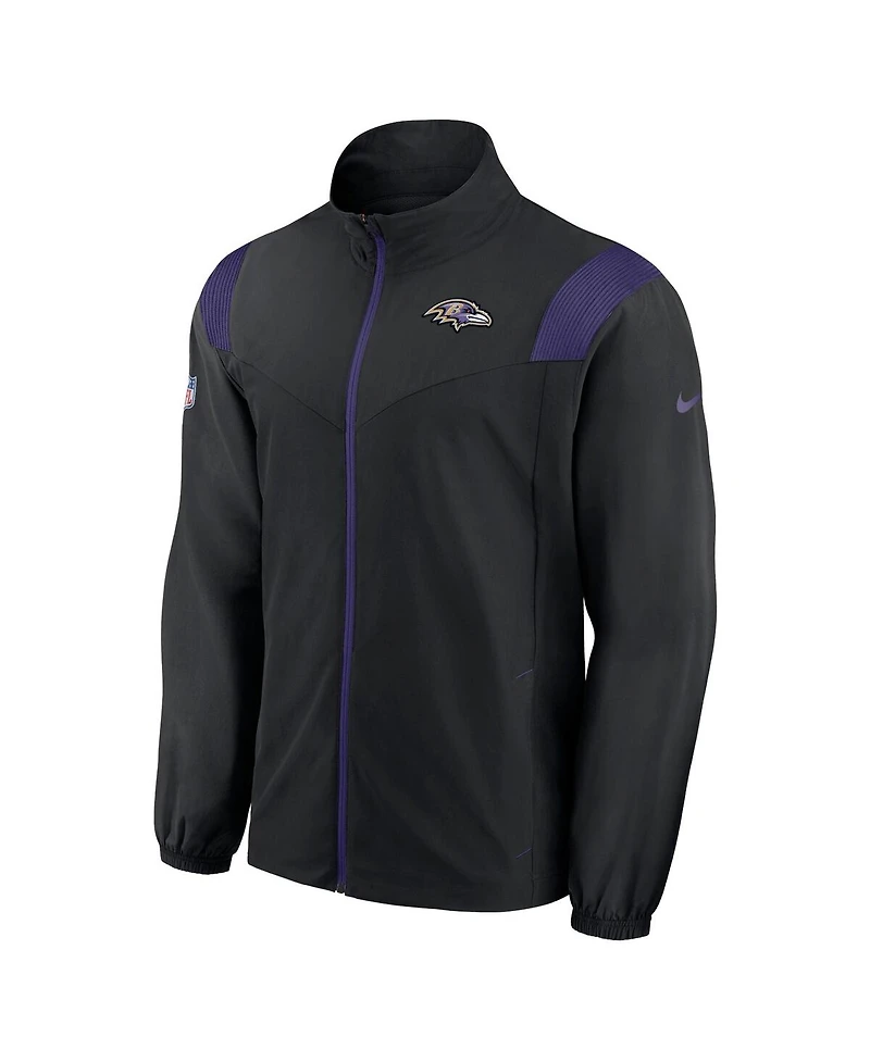 Men's Nike Black, Purple Baltimore Ravens Sideline Woven Logo Full-Zip Jacket