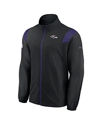 Men's Nike Black, Purple Baltimore Ravens Sideline Woven Logo Full-Zip Jacket