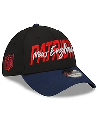 Men's New Era Black, Navy New England Patriots 2022 Nfl Draft 39THIRTY Flex Hat