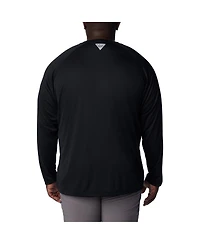 Men's Columbia Black Ohio State Buckeyes Big and Tall Terminal Tackle Omni-Shade Raglan Long Sleeve T-shirt