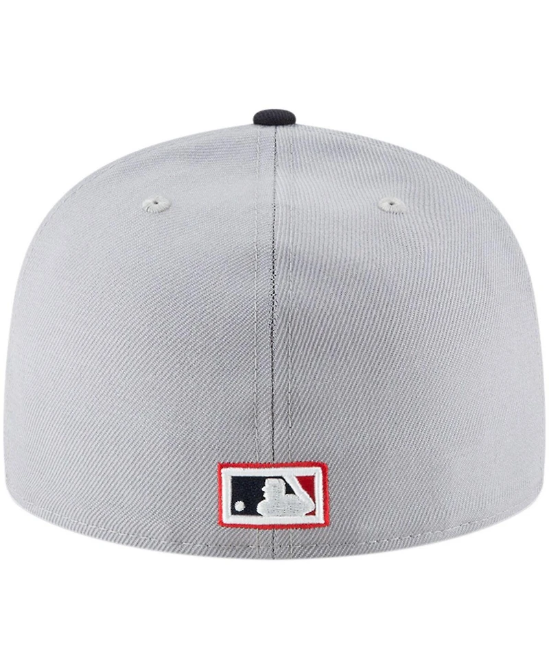 Men's New Era Gray Cleveland Guardians Cooperstown Collection Wool 59FIFTY Fitted Hat