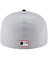 Men's New Era Gray Cleveland Guardians Cooperstown Collection Wool 59FIFTY Fitted Hat