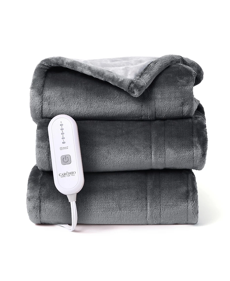 Caromio Reversible Flannel Electric Heated Throw Blanket, 50" x 60"
