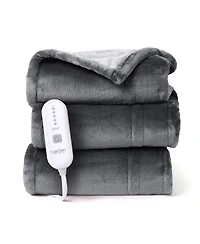 Caromio Reversible Flannel Electric Heated Throw Blanket, 50" x 60"