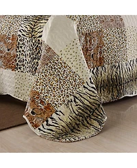 MarCielo 3 Piece Quilted Bedspread Quilt Set Lightweight Bedspread Cheetah