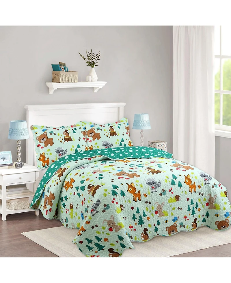 MarCielo Kids Girls Boys Quilt Set Bedspread Coverlet Set A81 - Twin