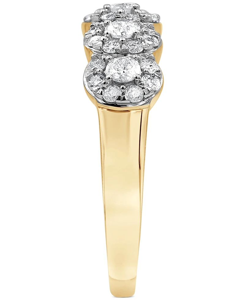 Diamond Five Stone Halo Ring (1 ct. t.w.) in 14k Gold